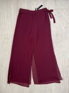 NWT Elie Tahari Eva Overlay Wide Leg Pants 14
